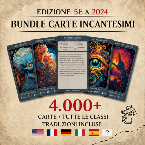 Carte Incantesimo D&D — Formato Tarocchi (Add-on Fated Duo)